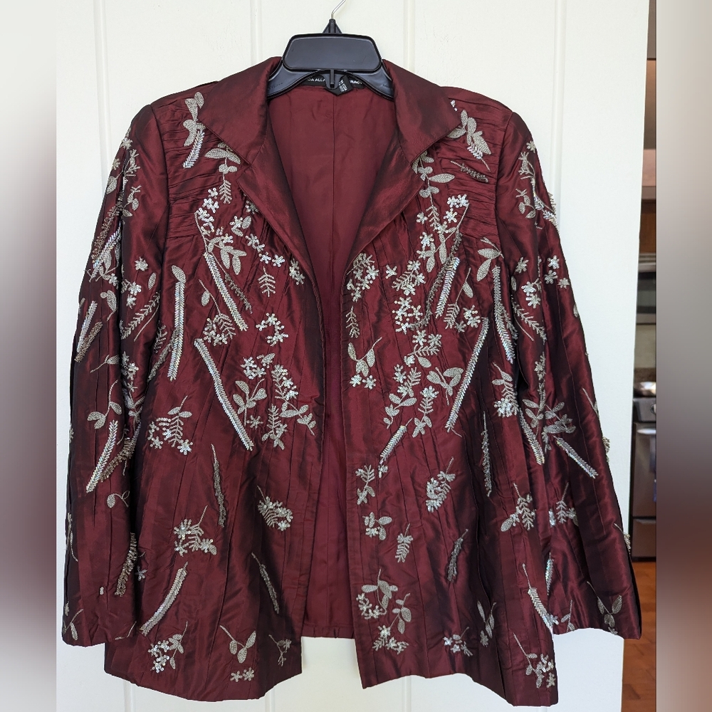 Vintage Linda Allard Ellen Tracy Embroidered‎ Beaded Evening Jacket - 8